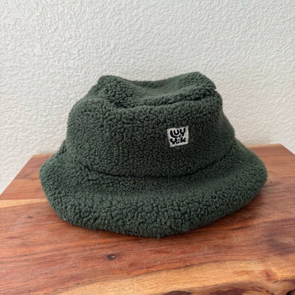 Lucy & Yak Travis - Borg Fleece Bucket Hat in Pine Green Size S/M - Picture 1 of 7